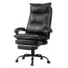 Executive Office Chair High Back Chair With Footrest Lumbar Pillow Black