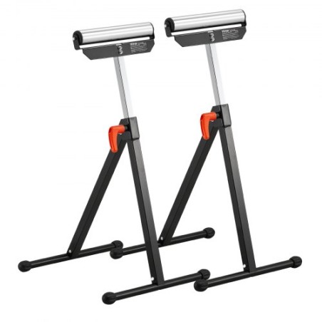 2 PCs Woodworking Roller Stands Max Load 135 lb Adjustable 26.8-42.5 in