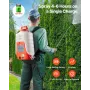 Battery Powered Backpack Sprayer 15.1 L Tank 0-90 PSI Adjustable Pressure