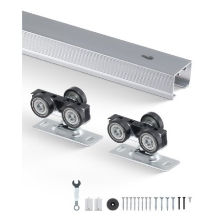 Pocket Door Track Kit 6 ft Heavy Duty Pocket Door Hardware Kit 3 Wheels