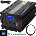 Power Inverter Modified Sine Wave Inverter 2000W DC 12V til AC 120V m/LCD