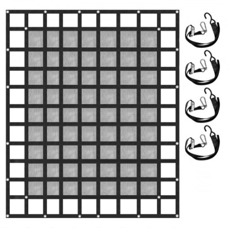 .7' Truck Cargo Net Mesh with Cam Buckles & S-Hooks Pickup Bed 1100lbs