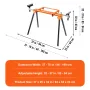 Miter Saw Stand, 79in Collapsible Rolling Miter Saw Stand with One-piece Mounting Brackets Clamps Rollers, Heavy Duty Folding Mi