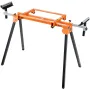 Miter Saw Stand, 79in Collapsible Rolling Miter Saw Stand with One-piece Mounting Brackets Clamps Rollers, Heavy Duty Folding Mi