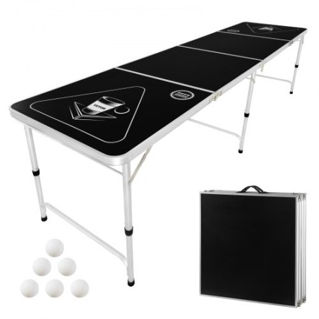 2.4 m Folding Beer Pong Tailgate Table Party Drinking Game Carrying Handle