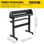 VEVOR Vinyl Cutter Plotter Machine 34” Signmaster Software Sign Making Machine 870mm Paper Feed Vinyl Cutter Plotter with Stand 