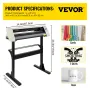 VEVOR Vinyl Cutter 28 Inch Vinyl Cutter Machine 720mm Paper Feed Vinyl Plotter Cutter Machine with Sturdy Floor Stand for Cuttin