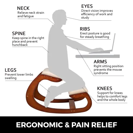 Ergonomic Kneeling Chair 99.8 kg Load Capacity Kneeling Posture Desk Chair Stool with Hip Cushion Kneeling Ergonomic Stool for H
