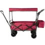 Collapsible Wagon with Removable Canopy, 220lbs Heavy Duty Foldable Beach Wagon with Big Wheels, Folding Outdoor Utility Wagon G