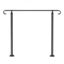 VEVOR Wrought Iron Handrail, Fit 2 or 3 Steps Outdoor Stair Railing, Adjustable Front Porch Hand Rail, Black Transitional Hand r