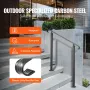 Wrought Iron Handrail, Fit 1 or 2 Steps Outdoor Stair Railing, Adjustable Front Porch Hand Rail, Black Transitional Hand railing
