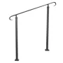 Wrought Iron Handrail, Fit 1 or 2 Steps Outdoor Stair Railing, Adjustable Front Porch Hand Rail, Black Transitional Hand railing