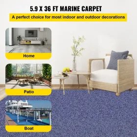 Indoor Outdoor Rug Carpet 5.9x36ft Outdoor Rug with Waterproof