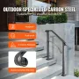 Handrails for Outdoor Steps, Fit 2 or 3 Steps Outdoor Stair Railing, Arch2 Wrought Iron Handrail, Flexible Porch Railing, Black 