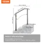 VEVOR Handrails for Outdoor Steps, Fit 2 or 3 Steps Outdoor Stair Railing, Arch2 Wrought Iron Handrail, Flexible Porch Railing, 