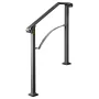 VEVOR Handrails for Outdoor Steps, Fit 2 or 3 Steps Outdoor Stair Railing, Arch2 Wrought Iron Handrail, Flexible Porch Railing, 