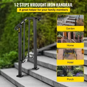 Handrail Picket 1 Fits 1 Step Matte Black