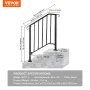 VEVOR Iron X Handrail Picket 2 Gelænderskinne Passer til 2 trin