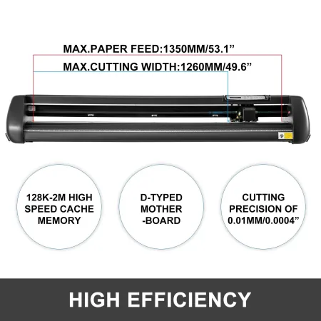 53" Vinyl Cutter Machine Basic Vinyl Plotter Cutter with Stand Plotter Adjustable Force Speed Sign Making