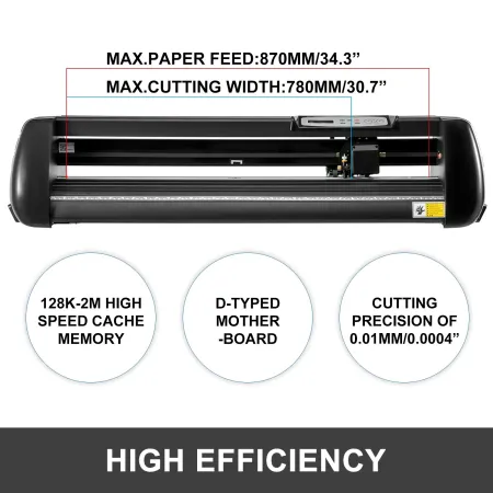 34" Vinyl Cutter Machine Basic Vinyl Plotter Cutter with Stand Plotter Adjustable Force Speed Sign Making