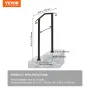 Handrails for Outdoor Steps, Fit 1 or 2 Steps Outdoor Stair Railing, Arch1 Wrought Iron Handrail, Flexible Porch Railing, Black 