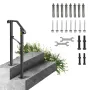 Handrails for Outdoor Steps, Fit 1 or 2 Steps Outdoor Stair Railing, Arch1 Wrought Iron Handrail, Flexible Porch Railing, Black 