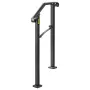 Handrails for Outdoor Steps, Fit 1 or 2 Steps Outdoor Stair Railing, Arch1 Wrought Iron Handrail, Flexible Porch Railing, Black 
