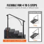 VEVOR Handrails for Outdoor Steps, Fit 4 or 5 Steps Outdoor Stair Railing, Arch4 Wrought Iron Handrail, Flexible Porch Railing, 