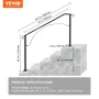 VEVOR Handrails for Outdoor Steps, Fit 4 or 5 Steps Outdoor Stair Railing, Arch4 Wrought Iron Handrail, Flexible Porch Railing, 