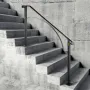 Handrails for Outdoor Steps, Fit 4 or 5 Steps Outdoor Stair Railing, Arch4 Wrought Iron Handrail, Flexible Porch Railing, Black 