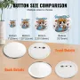 500 Sets 2.25 inch 58mm Pin Back Button Parts, DIY Round Button Badge Parts, Set Includes Metal Top, Plastic/Metal Button, Clear