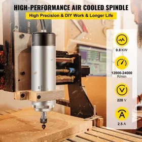 højhastigheds 0,8KW luftkølet spindelmotor gravering Fræsning &