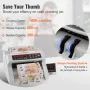 VEVOR Banknotes Counter With LED Display, Professional Note Counter With Counterfeit Detector, UV/MG, 1000 Bills/Minute, Counts 