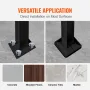 VEVOR Handrails for Outdoor Steps, Fit 1 or 3 Steps Outdoor Stair Railing, Black Wrought Iron Handrail, Flexible Front Porch Han