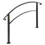 VEVOR Handrails for Outdoor Steps, Fit 1 or 3 Steps Outdoor Stair Railing, Black Wrought Iron Handrail, Flexible Front Porch Han