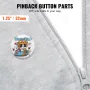 500 Sets 1.25 inch 32mm Pin Back Button Parts, DIY Round Button Badge Parts, Set Includes Metal Top, Plastic/Metal Button, Clear