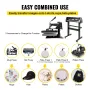 5in 1 Digital 15"x12" Heat Press & 34" Vinyl Cutter m/