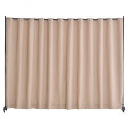 Room Divider Portable Panel Room Divider with Wheels Privacy Screen Brown