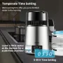 Water Distiller, 1 L/H, 4L Distilled Water Maker with 0-99 H Timing, 750W Countertop Water Purifier with Dual Temp Display, Glas