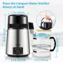 Water Distiller, 1 L/H, 4L Distilled Water Maker with 0-99 H Timing, 750W Countertop Water Purifier with Dual Temp Display, Glas