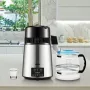 Water Distiller, 1 L/H, 4L Distilled Water Maker with 0-99 H Timing, 750W Countertop Water Purifier with Dual Temp Display, Glas