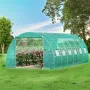Walk-in Tunnel Greenhouse, 609.6 x 304.8 x 213.4 cm Portable Plant Hot House w/ Galvanized Steel Hoops, 3 Top Beams, 4 Diagonal 