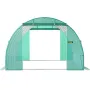 Walk-in Tunnel Greenhouse, 609.6 x 304.8 x 213.4 cm Portable Plant Hot House w/ Galvanized Steel Hoops, 3 Top Beams, 4 Diagonal 