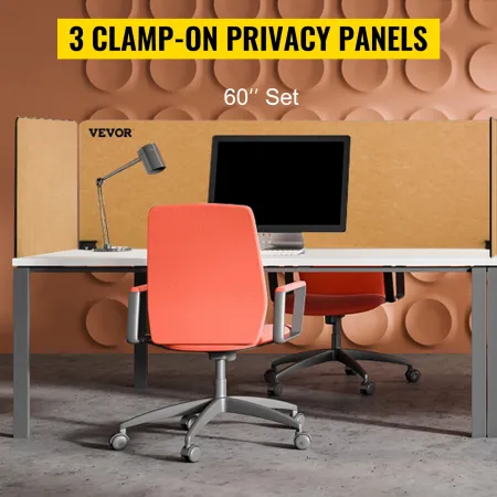 Desk Divider 60'' Desk Privacy Panel, 3 Paneler Privacy