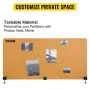 VEVOR Desk Divider 60'' Desk Privacy Panel, 3 Panels Privacy Acoustic Panel, Sound Absorbing Acoustic Privacy Panel, Reduce Nois