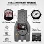 Portable Diesel Tank, 439.1 L Capacity & 37.85 L/min Flow Rate, Diesel Fuel Tank with 12V Electric Transfer Pump and 399.3 cm Ru