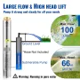 VEVOR Deep Well Submersible Pump, 750W 230V/50Hz, 100L/min 66 m Head Sand Resistant 5%, 20 m Electric Cord, 7.6 cm Stainless Ste
