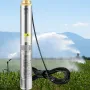 VEVOR Deep Well Submersible Pump, 750W 230V/50Hz, 105L/min 62 m Head Sand Resistant 5%, 20 m Electric Cord, 8.9 cm Stainless Ste