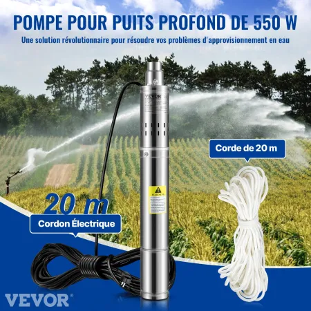 Dykbrønds dykpumpe, 550W 230V/50Hz, 35L/min. 