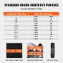 15 ton hydraulisk knockout punch driver kit hulværktøj 1/2 "-4"